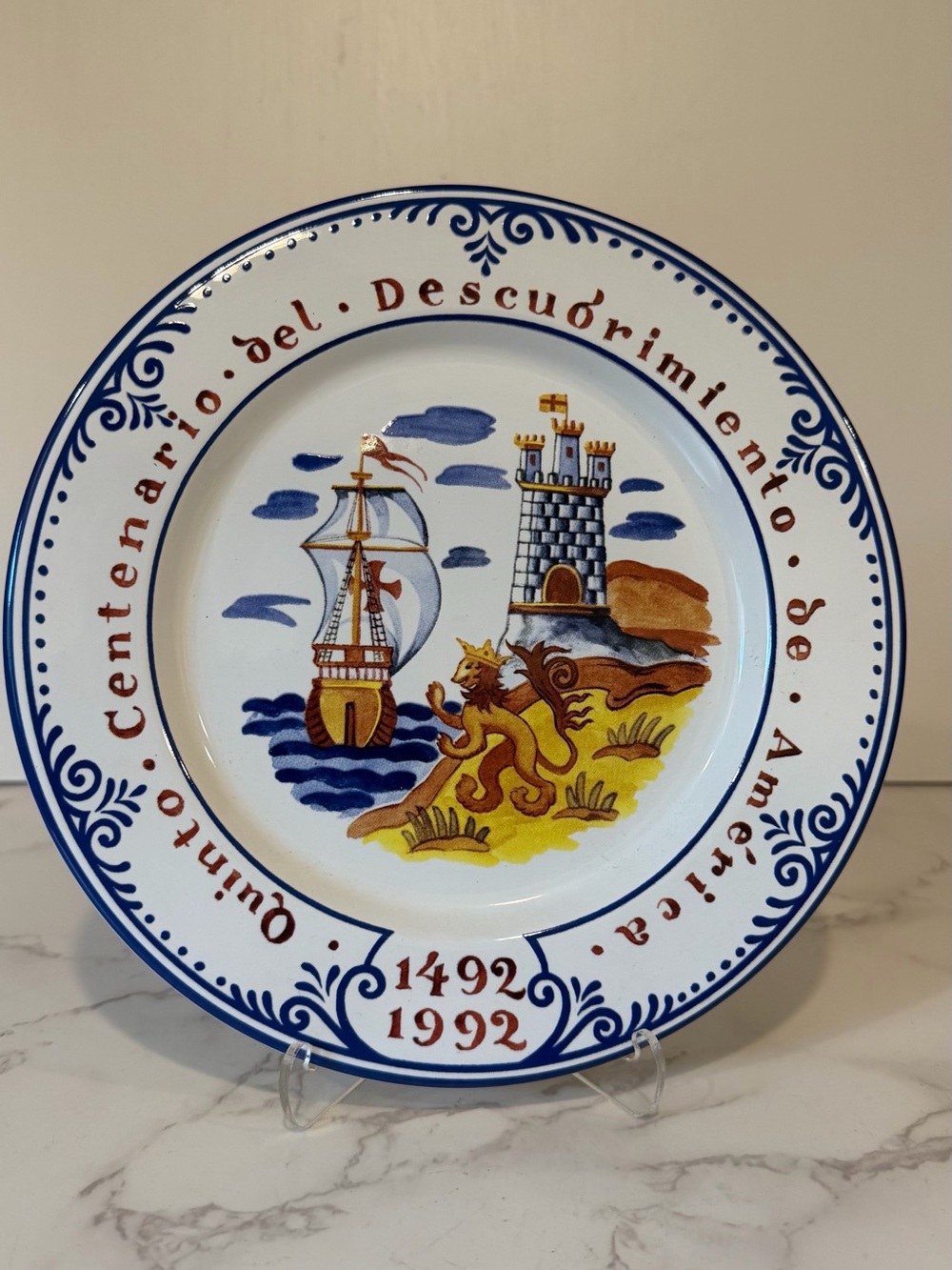 Vintage Tiffany & Co Portugal 1492–1992 Discovery of America Commemorative Plate